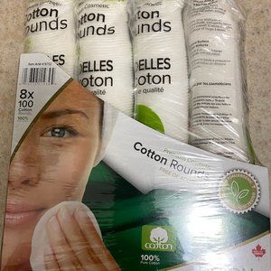 Delon + Premium Cotton Rounds, Removes Makeup Nail Polish 8 x 100 Pack